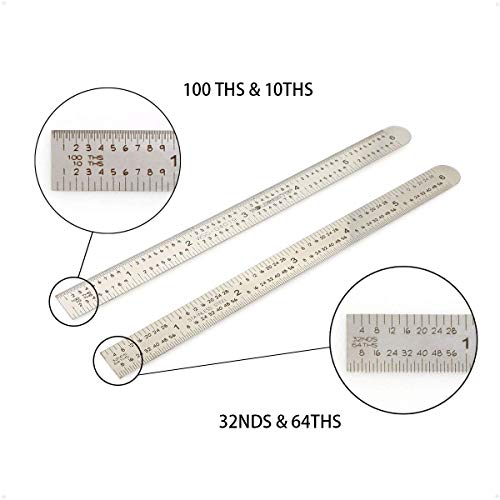 Lot of 5 SPI Stainless Steel Flexible Rule/Ruler 6 Inch Scale 5R Graduations 