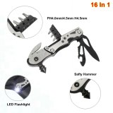 16 In 1 Multifunction Tool Emergency Safety Hammer Wire Cutter LED Light