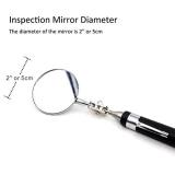 Telescoping Inspection Mirror Two 2'' 5cm Diameter Mirrors 30'' 80cm Retractable Handle
