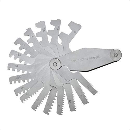 WeldingStop 29 Degree Acme Screw Pitch Gauge Stainless Steel Thread Pitch Measuring Tool Set T-Thread Cutting Gage 16pcs