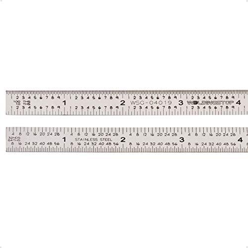 WeldingStop 6 in Machinist Ruler Scale 5R 10ths 1/100 1/32 1/64 Graduation Flexible Decimal Inch Steel Rule