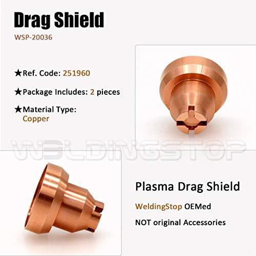 WeldingStop 251960 770798 Drag Shield 40A fit for Miller Spectrum 625 X-TREME Plasma Cutter with XT40 Torch