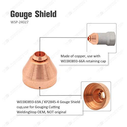 KP2845-4 W03X0893-69A LC105 Torch Gouging Shield Cap for Lincoln Electric Tomahawk 1538 Plasma Cutter PK/5