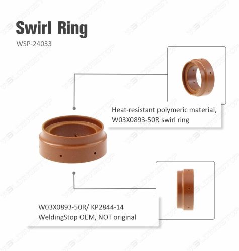 WeldingStop Plasma Cutting Torch Consumables KP2844-14 Swirl Ring 40-50A for Lincoln Tomahawk LC65 Torch PK1