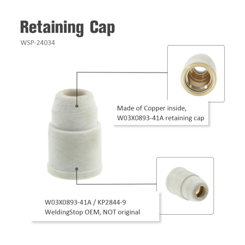 WeldingStop Plasma Cutting Torch Consumables KP2844-9 / W03X0893-41A Retaining Cap 40-60A for Lincoln Tomahawk LC65 Torch PK1