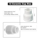 WeldingStop #12 Alumina Ceramic cup 3/32'' fit TIG Laser  Welding Machines WP-9 WP-20 WP-25 3PK