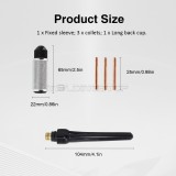 WeldingStop TIG Tungsten Manual Sharpener Holder TIG Collet and Long Back Cup Set TIG Grinding Set for 1/16'' 3/32'' 1/8'' Tungsten Electrode