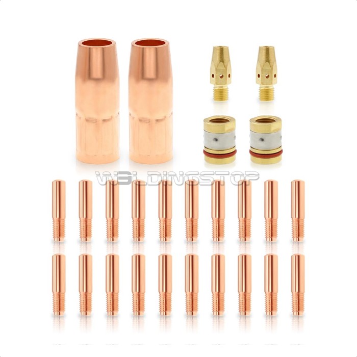 WeldingStop MIG Welding Gun Accessory 000-068 0.035  Contact Tip - Nozzle - Diffuser for Miller Millermatic M-25/M-40 & Hobart H MIG Welding Gun Torch 26pcs
