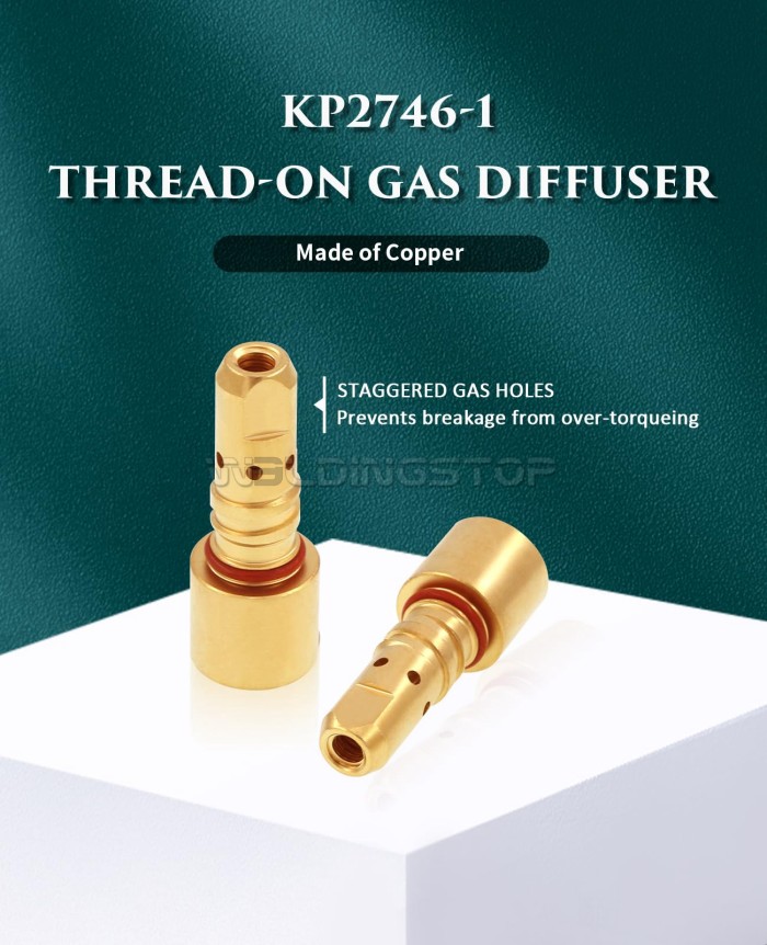 WeldingStop KP2746-1 Thread-On MIG Welder Gas Diffuser Fit Lincoln Magnum Pro 250A/250L/350A Parts 2pcs