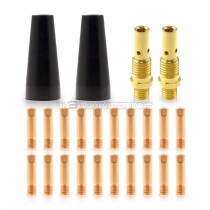 WeldingStop 24 PCS Flux Core KP1939-1 Gasless Nozzle Tips Kit, 0.030'' Tips KP35-50 Gas Diffuser Kit for Lincoln Magnum 100L, Tweco Mini 1 Weld-Pak 100HD 125HD 140HD MIG Welder, MIG Eastwood 135/175