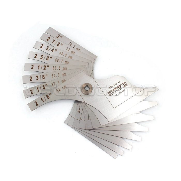 8-Piece Fillet Weld Gage Set - Inch Range 2-1/8 to 3 Inch - Large Fillet Inspection Gauge Kit with Storage Case - WeldingStop