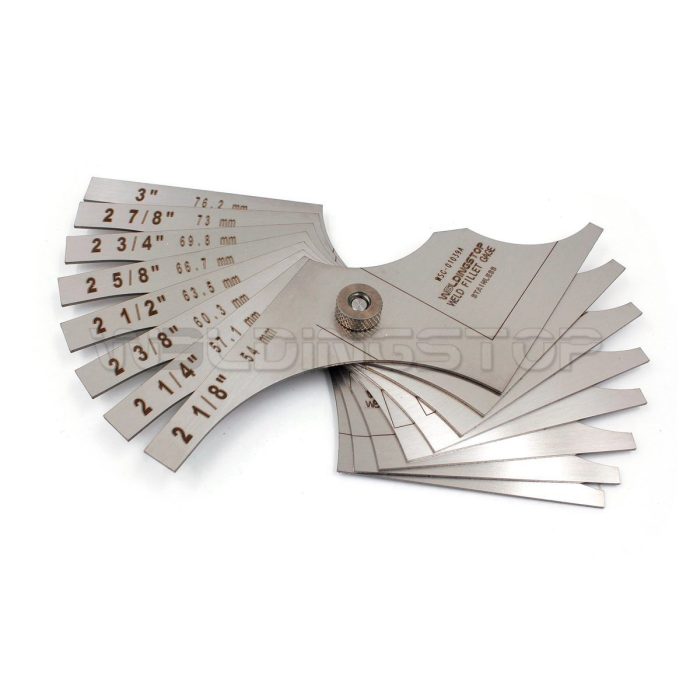 8-Piece Fillet Weld Gage Set - Inch Range 2-1/8 to 3 Inch - Large Fillet Inspection Gauge Kit with Storage Case - WeldingStop