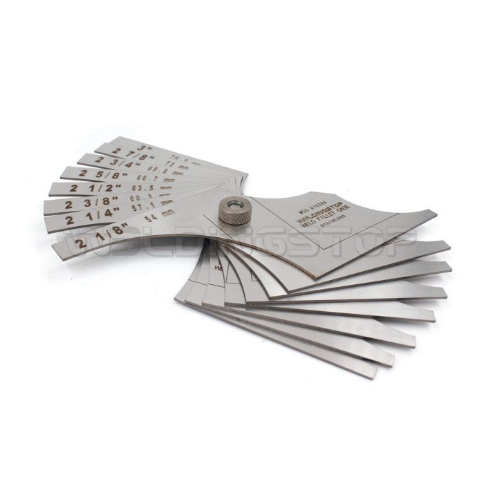8-Piece Fillet Weld Gage Set - Inch Range 2-1/8 to 3 Inch - Large Fillet Inspection Gauge Kit with Storage Case - WeldingStop