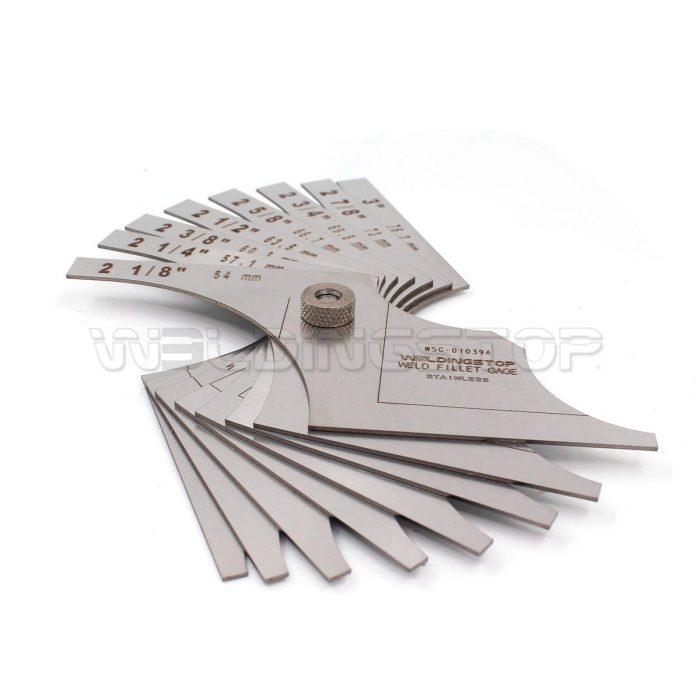 8-Piece Fillet Weld Gage Set - Inch Range 2-1/8 to 3 Inch - Large Fillet Inspection Gauge Kit with Storage Case - WeldingStop