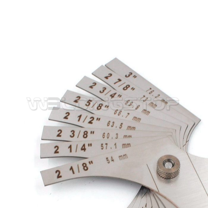 8-Piece Fillet Weld Gage Set - Inch Range 2-1/8 to 3 Inch - Large Fillet Inspection Gauge Kit with Storage Case - WeldingStop