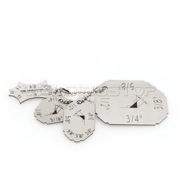 4-Piece Welding Gauge Key Chain Set - Fillet Leg Length & Throat Inspection Weld Keys - Laser Engraved Stainless Steel with Key Ring - WeldingStop