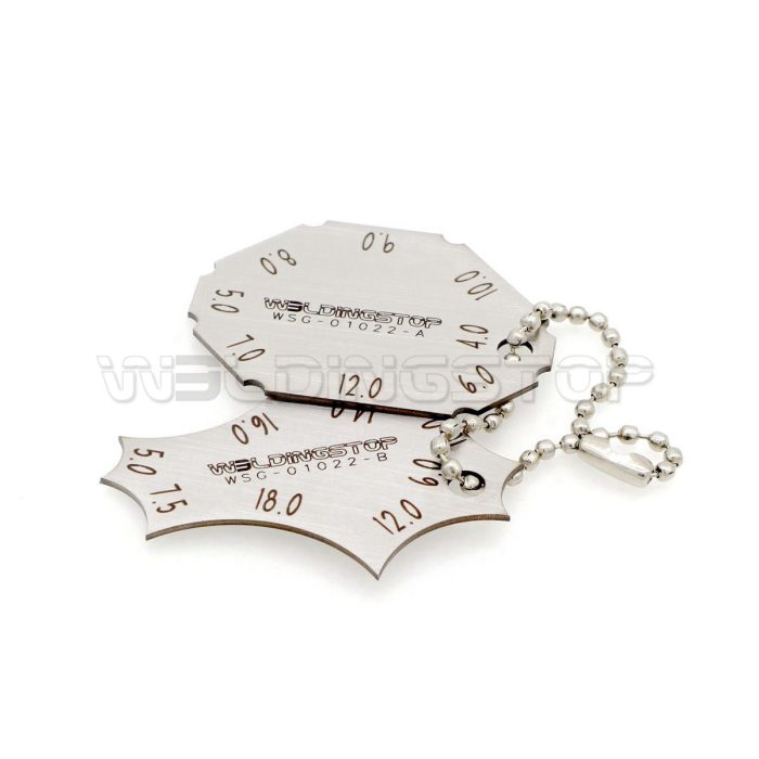 2-Piece Welding Gauge Key Set - Weld Fillet Throat & Leg Length Dual Gage - Stainless Steel Key Chain Weld Inspection Tool - WeldingStop