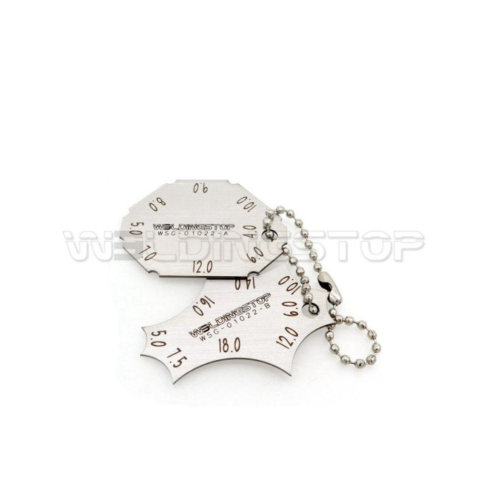 2-Piece Welding Gauge Key Set - Weld Fillet Throat & Leg Length Dual Gage - Stainless Steel Key Chain Weld Inspection Tool - WeldingStop