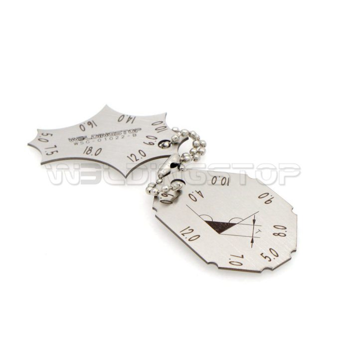 2-Piece Welding Gauge Key Set - Weld Fillet Throat & Leg Length Dual Gage - Stainless Steel Key Chain Weld Inspection Tool - WeldingStop