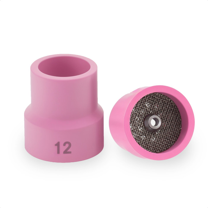 WST-40069+71-2 WeldingStop 2pcs #12 TIG Welding Cup Pink Ceramic Cup 3/32'' Diffuser for WP-9 WP-20 WP-25 Series TIG Welding Torch Accessories - WeldingStop product image
