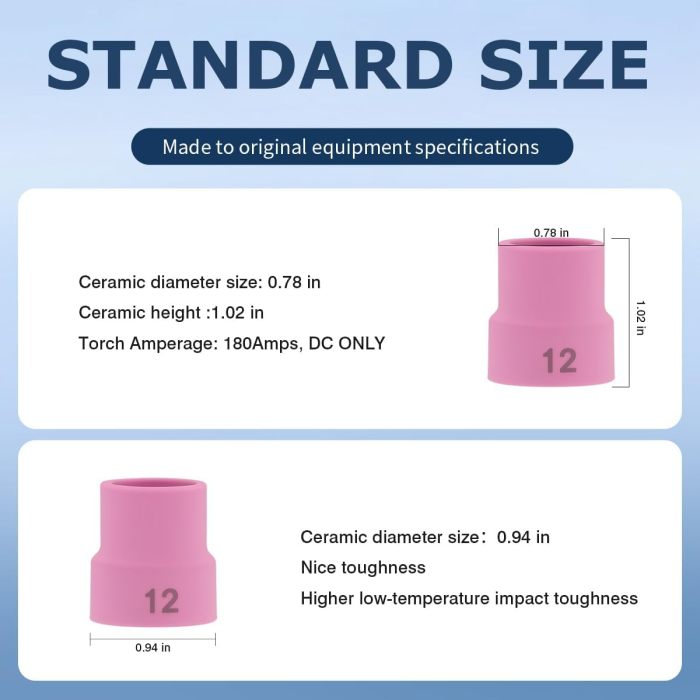 WST-40069+71-2 WeldingStop 2pcs #12 TIG Welding Cup Pink Ceramic Cup 3/32'' Diffuser for WP-9 WP-20 WP-25 Series TIG Welding Torch Accessories - WeldingStop product image 3