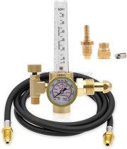 WeldingStop Argon CO2 MIG Welding Regulator CGA-580 0-60 CFH Flow Meter Gauge with 6.5FT Gas Welding Hose for MIG/TIG Welding