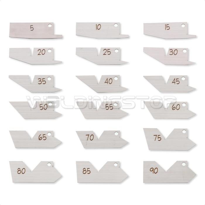 W.S. Stainless Steel Angle Gage 18pcs set Inspection Gauge Machinist Tool