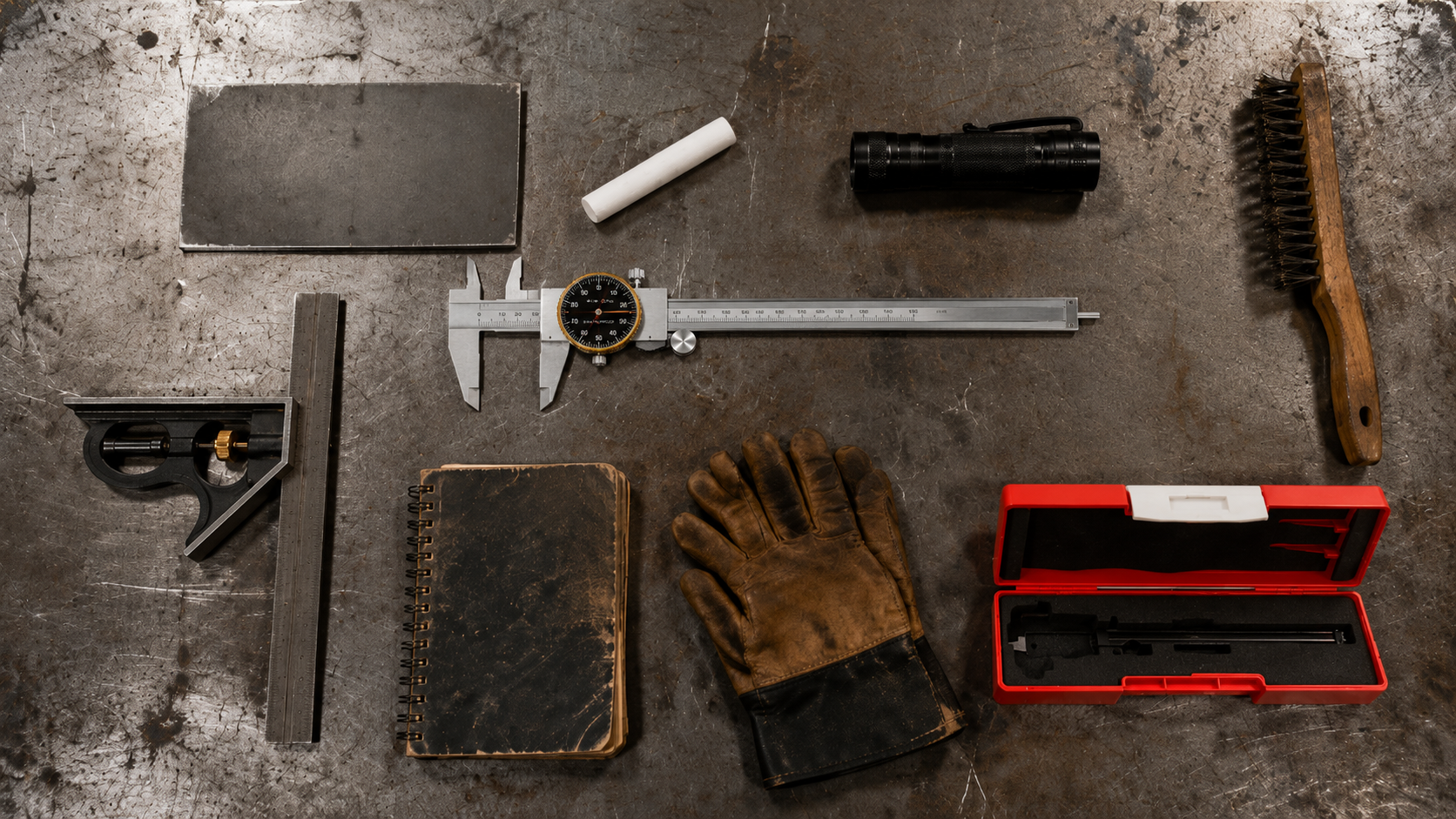 Welder's everyday carry including a dial caliper
