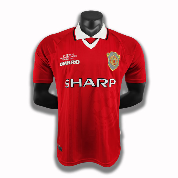 1999-2000 Man United Home Adult Retro Champions League Soccer Jersey