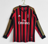 2013-2014 AC Milan Home Adult Retro LS Soccer Jersey