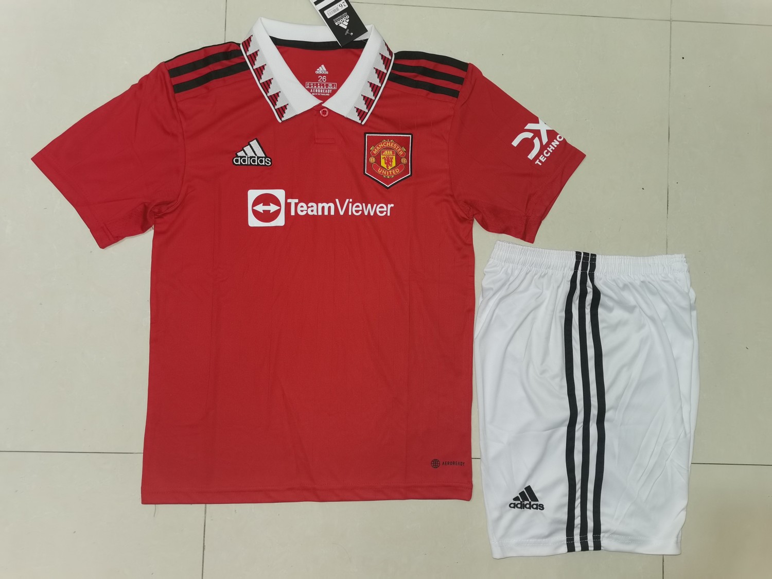 US$ 16.00 - 22/23 Man United Home Kids Soccer Jersey+Shorts - www