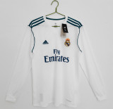 2017-2018 Real Madrid Home Adult Retro LS Soccer Jersey