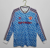 1990-1992 Man United Away Adult Retro LS Soccer Jersey