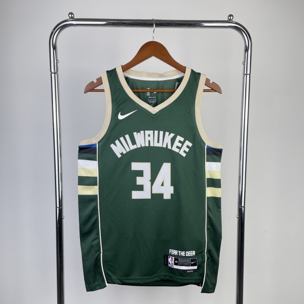 2023 Milwaukee Bucks Green Antetokounmpo #34 Adult NBA Jersey