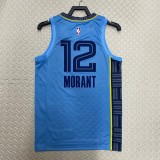2023 Memphis Grizzlies Blue Morant #12 Adult NBA Jersey