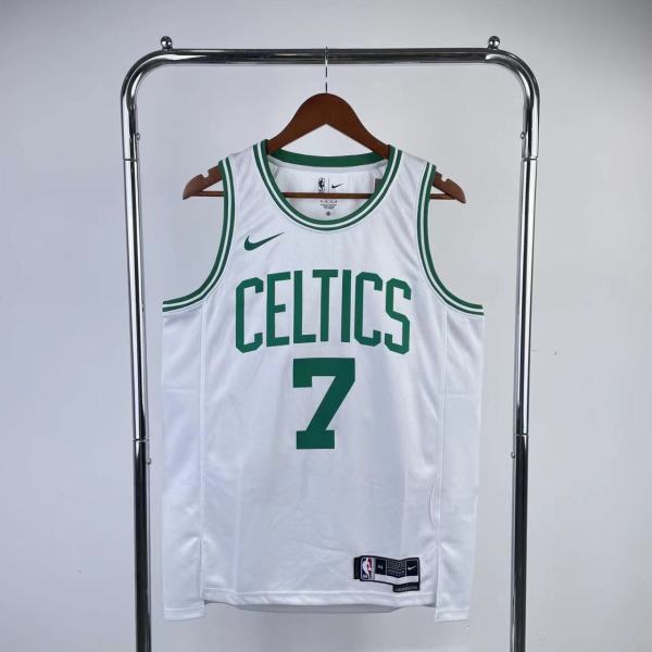 2023 Boston Celtics White Jaylen Brown #7 Adult NBA Jersey