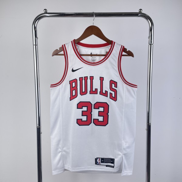 2023 Chicago Bulls White Pippen #33 Adult NBA Jersey