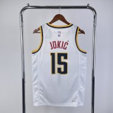 2023 Denver Nuggets White Jokić #15 Adult NBA Jersey