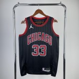 2023 Chicago Bulls Black Pippen #33 Adult NBA Jersey