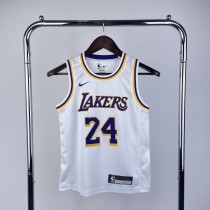 2023 Los Angeles Lakers White Kobe Bryant #24 Kids NBA Jersey