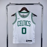 2023 Boston Celtics White Jayson Tatum #0 Kids NBA Jersey