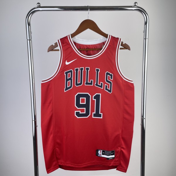 2023 Chicago Bulls Red Rodman #91 Adult NBA Jersey