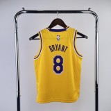 2023 Los Angeles Lakers Yellow Kobe Bryant #8 Kids NBA Jersey