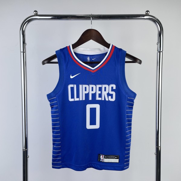 2023 Los Angeles Clippers WESTBROOK #0 Kids NBA Jersey