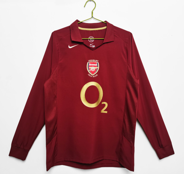 2005-2006 Arsenal Home Adult Retro LS Soccer Jersey