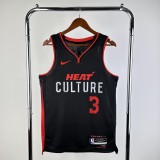 2024 Miami Heat Wade #3 Adult NBA Jersey