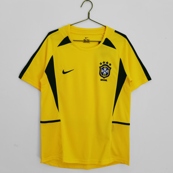 2002 Brazil Home Adult Retro Soccer Jersey