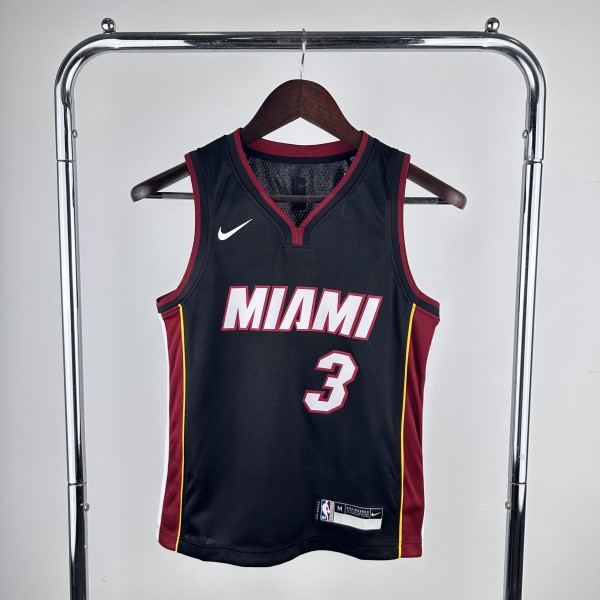 2023 Miami Heat Wade #3 Kids NBA Jersey