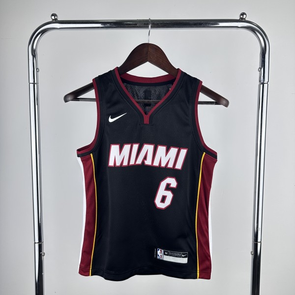 2023 Miami Heat JAMES #6 Kids NBA Jersey