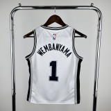 2023 San Antonio Spurs WEMBANYAMA #1 Kids NBA Jersey